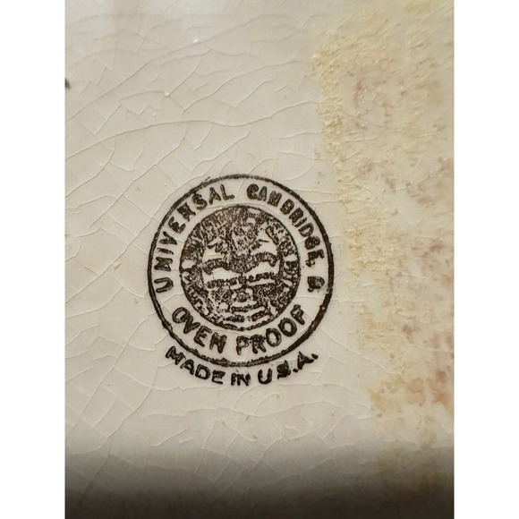 Vintage Universal Cambridge Ceramic Bowl Cream Cattail Reed‎ Cottagecore - Picture 7 of 7